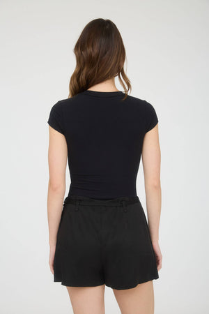 SHORT SLEEVE KNIT BODYSUIT