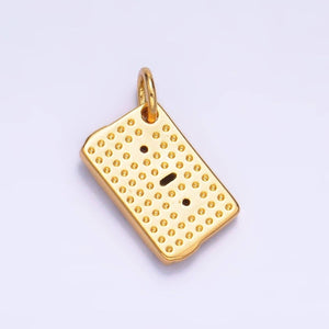 24K Gold Filled CZ Enamel Music Cassette Tape Charm | W406