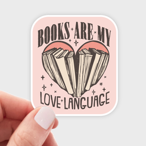 Books Are My Love Language Sticker - book shop, reading
