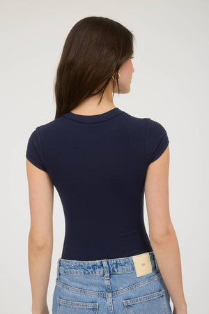 SHORT SLEEVE KNIT BODYSUIT