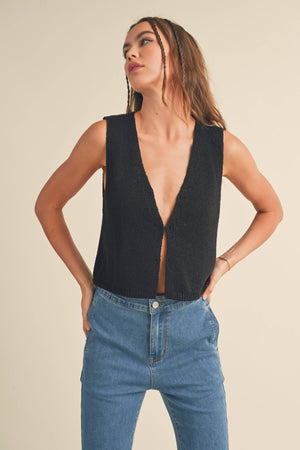 HOOK & EYE CLOSER VEST CARDIGAN