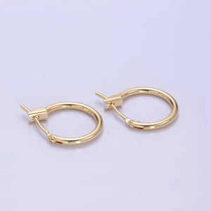 14K Gold Filled 14mm Minimalist Latch Cartilage Hoop Earrings | V540