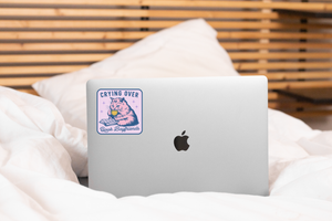 Crying Over Book Boyfriends Sticker - cat, kitten, bookshop