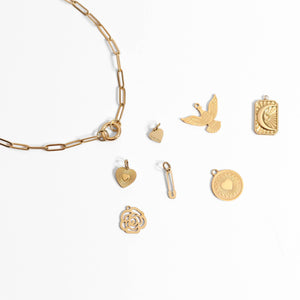 Stainless Steel Paperclip Carabiner Charm Holder Necklace