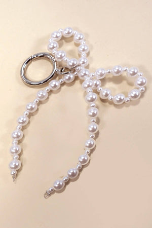 PEARL BOW KEYCHAIN BAG CHARM