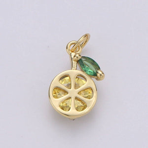 14K Gold Filled Mini Lemon Fruit Nature Charm | D681