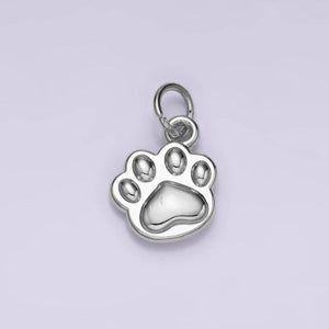 14K Gold Filled Mini Pet Pawprint Animal Minimalist Charm in Gold & Silver | AG652