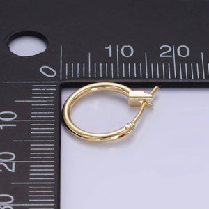 14K Gold Filled 14mm Minimalist Latch Cartilage Hoop Earrings | V540