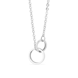 18K Gold PVD Stainless Steel Interlocked Rings Necklace