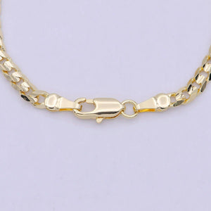 OS 18k Gold Filled Cuban Link Chain Bracelet 7", Gold Curb Chain Bracelet, Miami Cuban Bracelet, Cuban Chain Bracelet Women WA-847