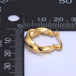 Twisted Gold Hoop Earrings Chunky Everyday Jewelry Fashion