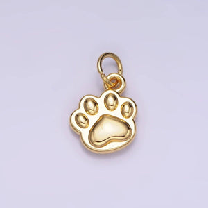 14K Gold Filled Mini Pet Pawprint Animal Minimalist Charm in Gold & Silver | AG652