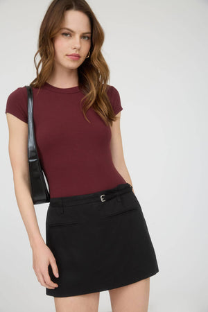 SHORT SLEEVE KNIT BODYSUIT