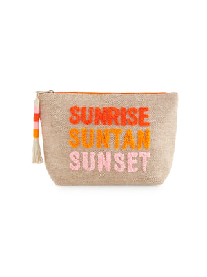 "SUNRISE SUNTAN SUNSET" ZIP POUCH