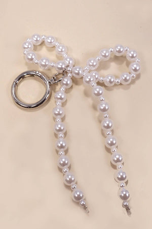 PEARL BOW KEYCHAIN BAG CHARM