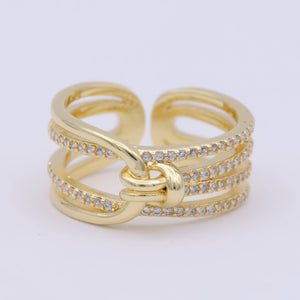 Dainty Knot Tie Gold Filled Ring Open Adjustable Ring O458