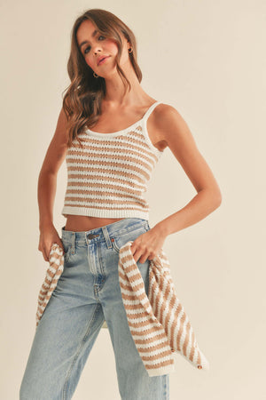 T2971 CROCHET KNITTED TANK TOP