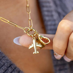 Stainless Steel Paperclip Carabiner Charm Holder Necklace