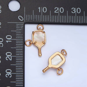 24K Gold Filled Shell Pearl Pickle Ball Sports Connector | F135