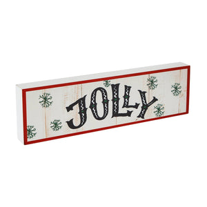 Jolly Snowflake Block Sign 3x10