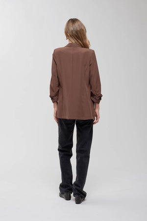 3/4 RUCHED SLEEVE BLAZER