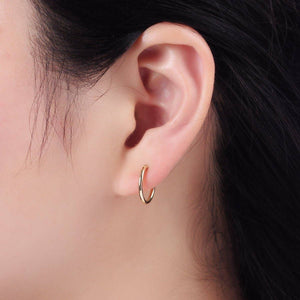 14K Gold Filled 14mm Minimalist Latch Cartilage Hoop Earrings | V540