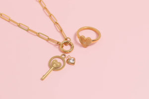 Stainless Steel Paperclip Carabiner Charm Holder Necklace