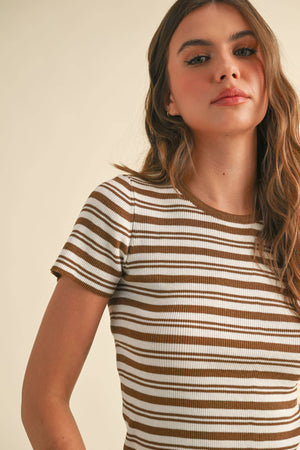 STRIPED KNITTED TOP