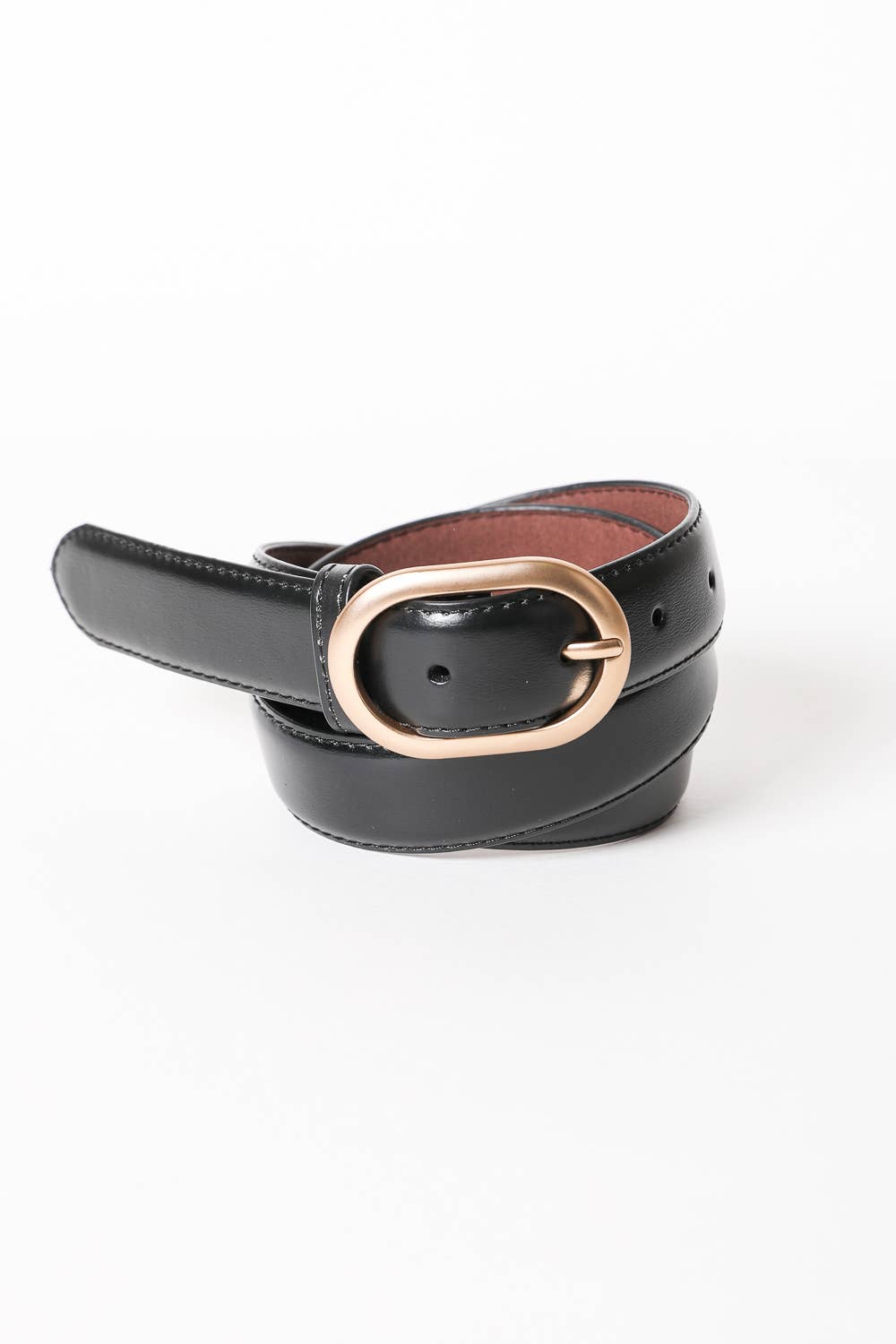 Black oval buckle hip belt