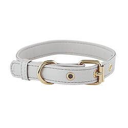 Saffiano Dog Collar - Grey