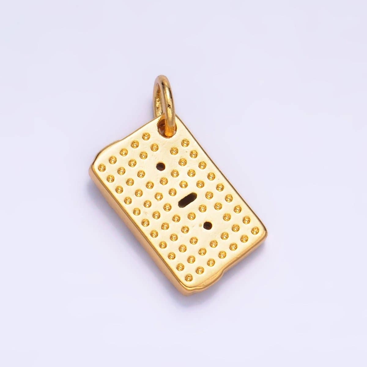24K Gold Filled CZ Enamel Music Cassette Tape Charm | W406