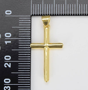 Gold Filled Minimalist Cross Charm Pendant, CP1204
