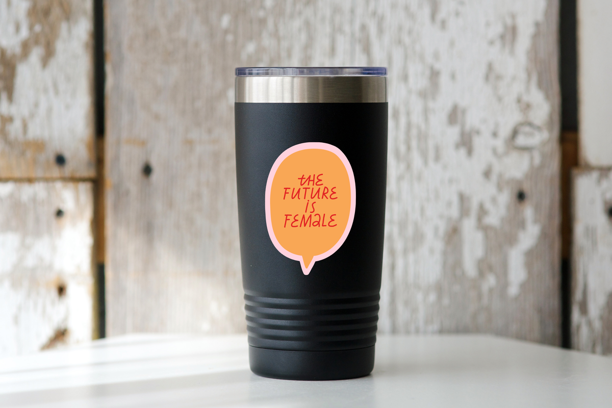 The Future is Female Sticker - girl, pink, woman, graduation