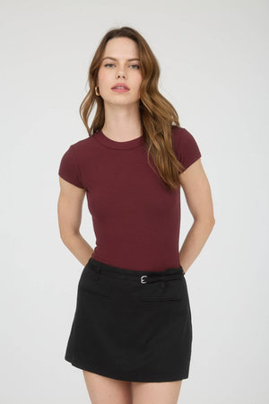 SHORT SLEEVE KNIT BODYSUIT