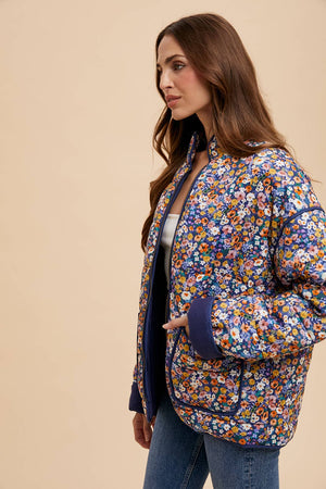 QUILTED PUFFER FLORAL JACKET