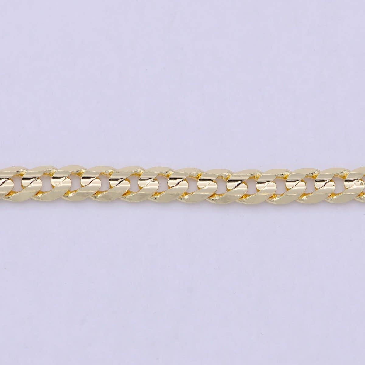 OS 18k Gold Filled Cuban Link Chain Bracelet 7", Gold Curb Chain Bracelet, Miami Cuban Bracelet, Cuban Chain Bracelet Women WA-847
