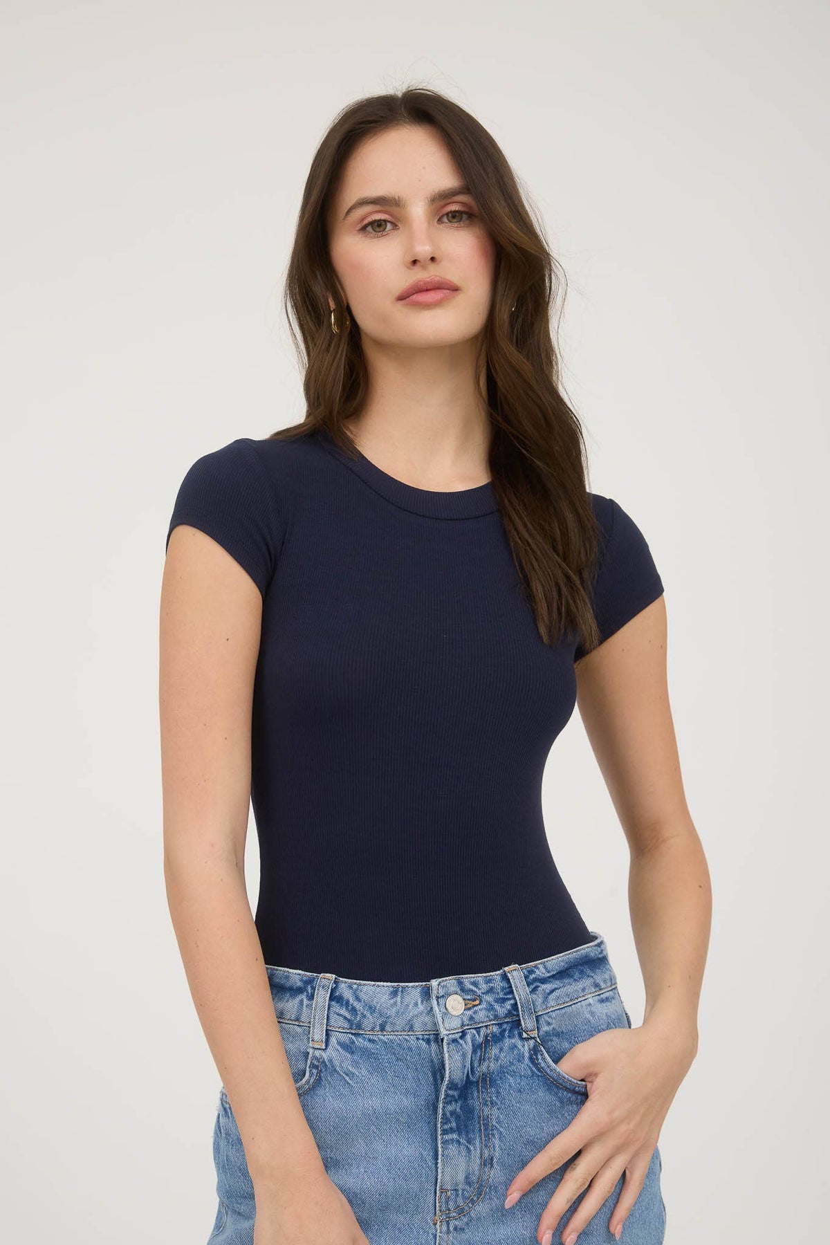 SHORT SLEEVE KNIT BODYSUIT