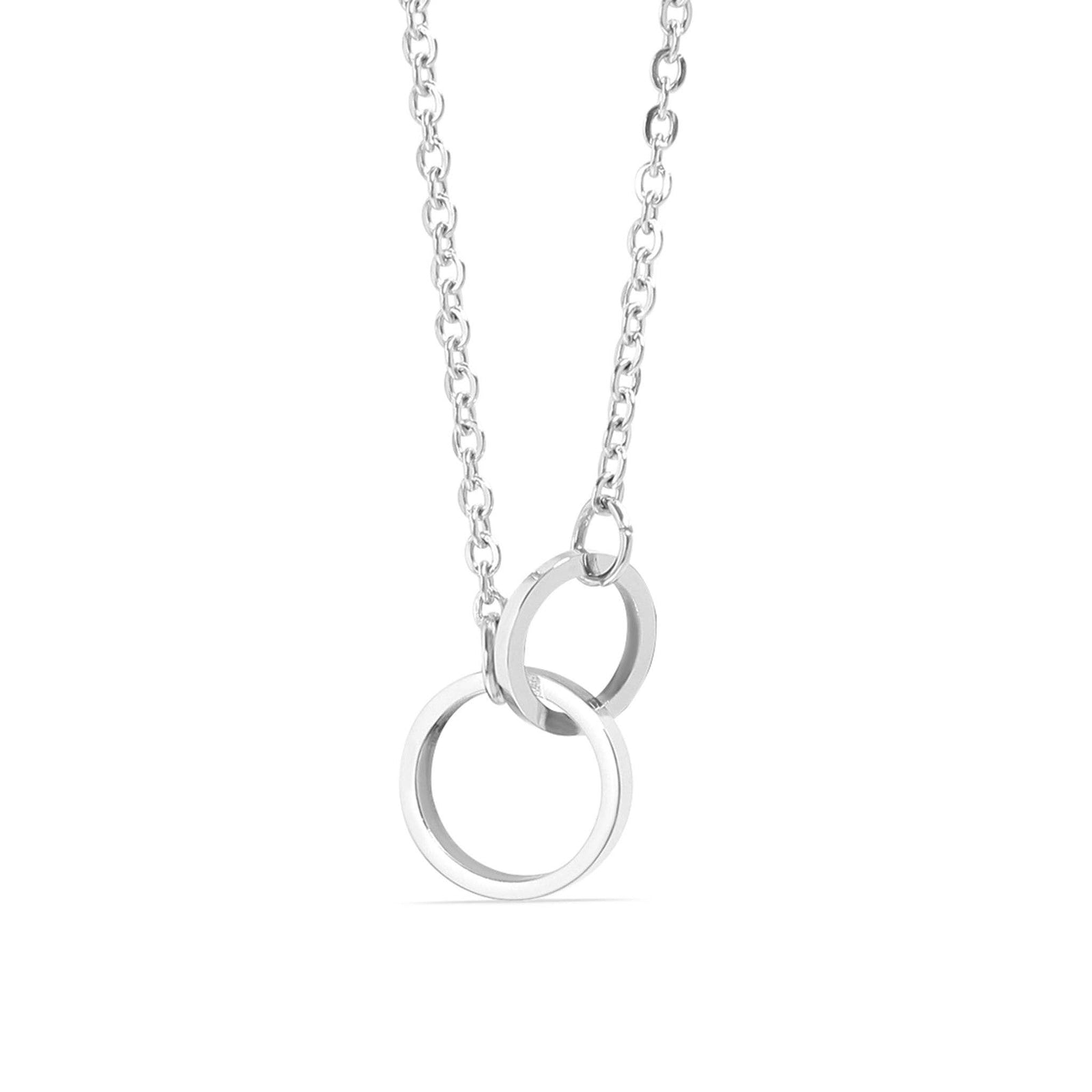 18K Gold PVD Stainless Steel Interlocked Rings Necklace