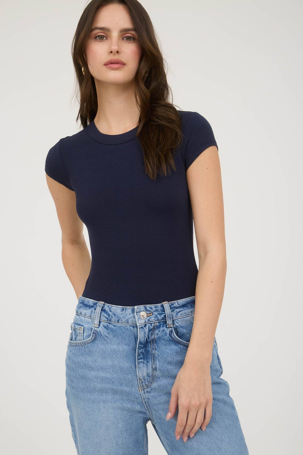 SHORT SLEEVE KNIT BODYSUIT