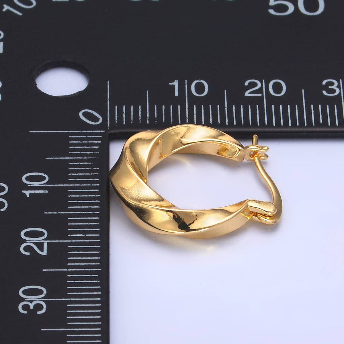 Twisted Gold Hoop Earrings Chunky Everyday Jewelry Fashion