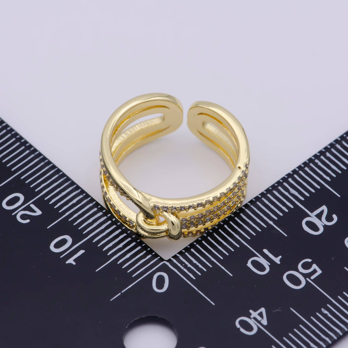 Dainty Knot Tie Gold Filled Ring Open Adjustable Ring O458
