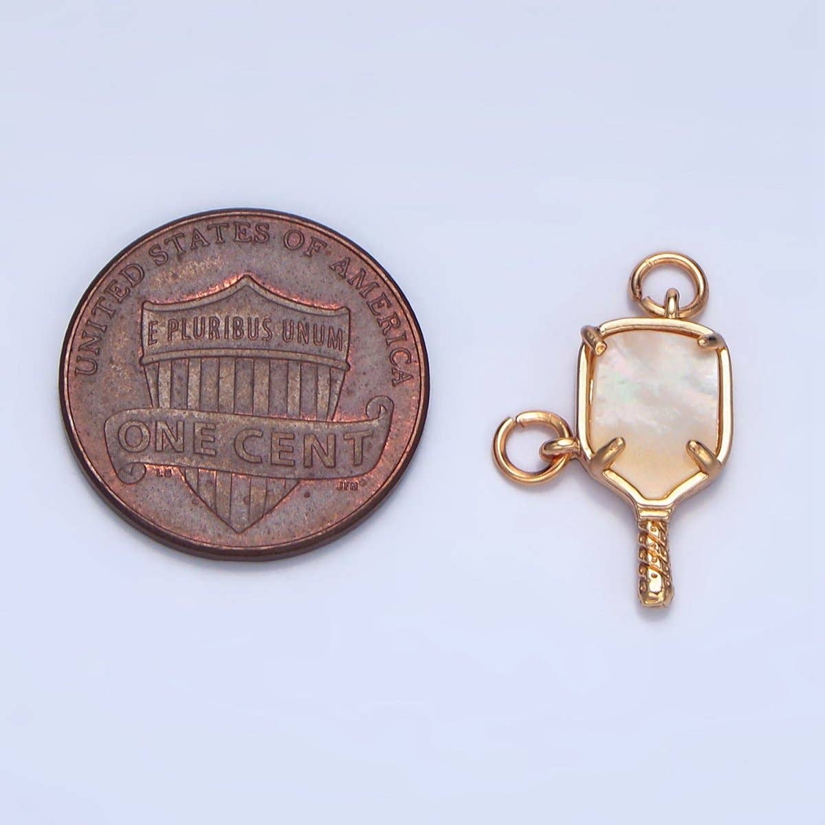 24K Gold Filled Shell Pearl Pickle Ball Sports Connector | F135