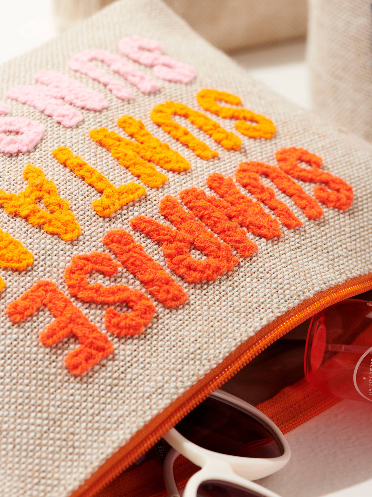 "SUNRISE SUNTAN SUNSET" ZIP POUCH