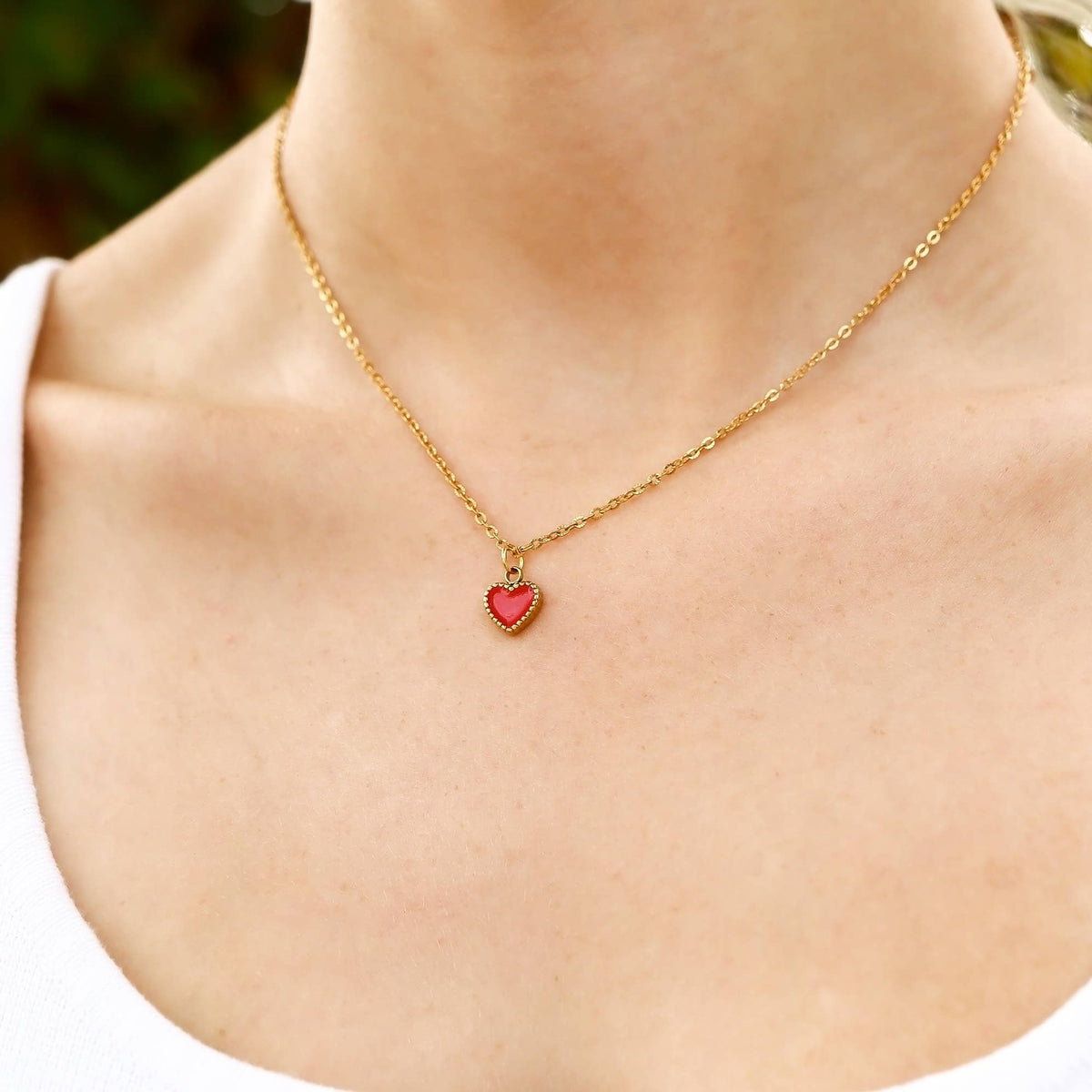 Gold 16" Stainless Steel Loop Chain Necklace