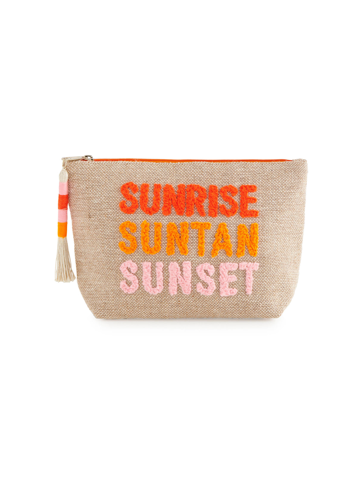 "SUNRISE SUNTAN SUNSET" ZIP POUCH
