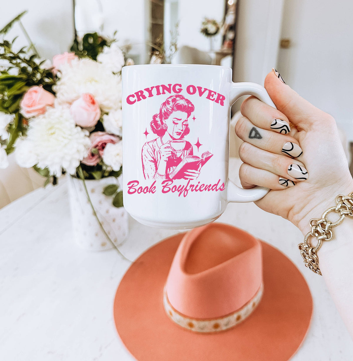 Crying Over Book Boyfriend Mug