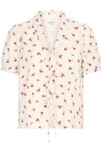 Ichi Rosey Tie Front Top