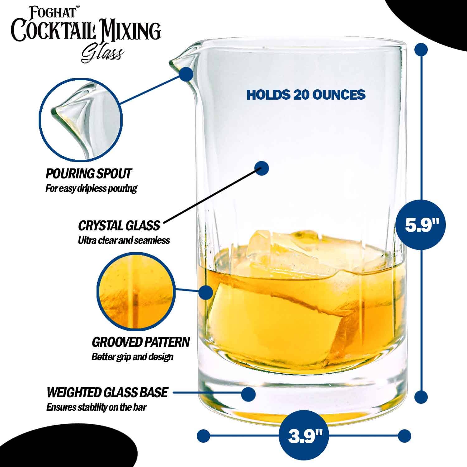 Foghat  Cocktail Mixing Glass