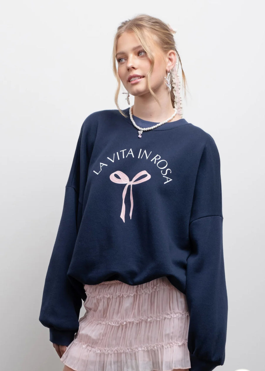 Bow Graphic Crew Neck