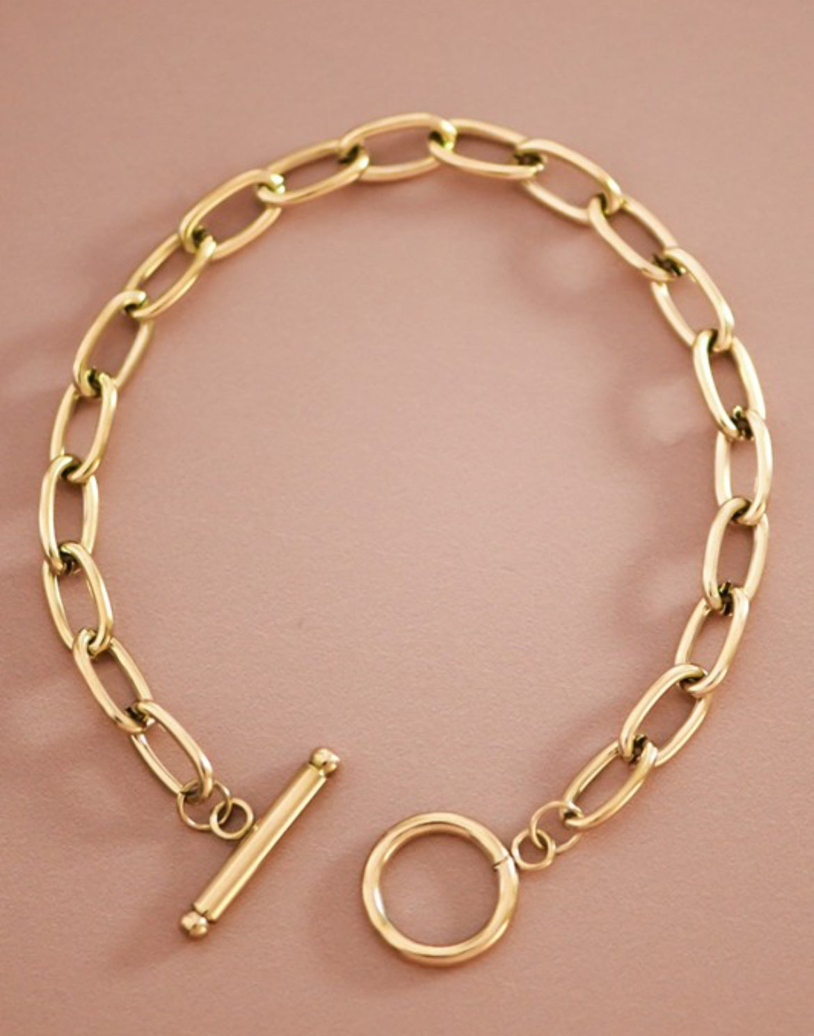18k non-tarnish stainless steel chain bracelet 
